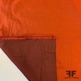 Top-Stitched / Quilted Silk Jacquard - Blood Orange