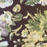 Floral Printed Linen - Green/Yellow/Brown