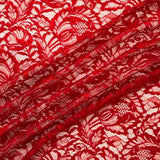 Double Scalloped Leavers Lace - Red - Fabrics & Fabrics NY