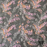 Snapdragon Floral Crinkled Silk Chiffon - Black/Multicolor