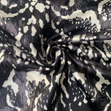 Italian Animal Print Silk/Cotton Satin - Black/White