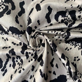 Italian Animal Print Silk/Cotton Satin - Silver/Black