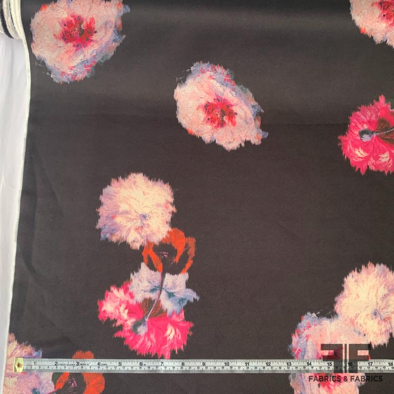 Italian Painterly Floral Poly Satin - Multicolor