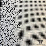 Double Border Checkered Lace - White