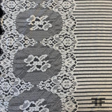 Border Floral Striped Lace - Ivory