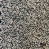 French Chantilly Lace Slight Cording - Biege