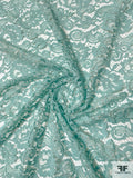 French Double Scalloped Chantilly Lace with Slight Cording - Aqua