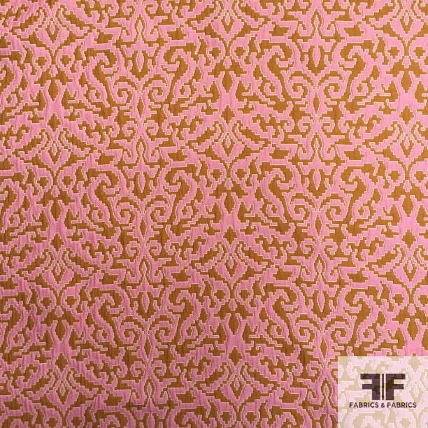 Classic Italian Brocade- Pink/Brown - Fabrics & Fabrics NY