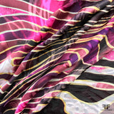 Zebra Burnout Chiffon - Pink/Black
