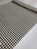 Swiss Gingham Silk Houndstooth Jacquard - Black And Beige