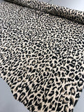 Leopard Heavy Stretch Printed Silk Georgette - Black/Taupe/Beige