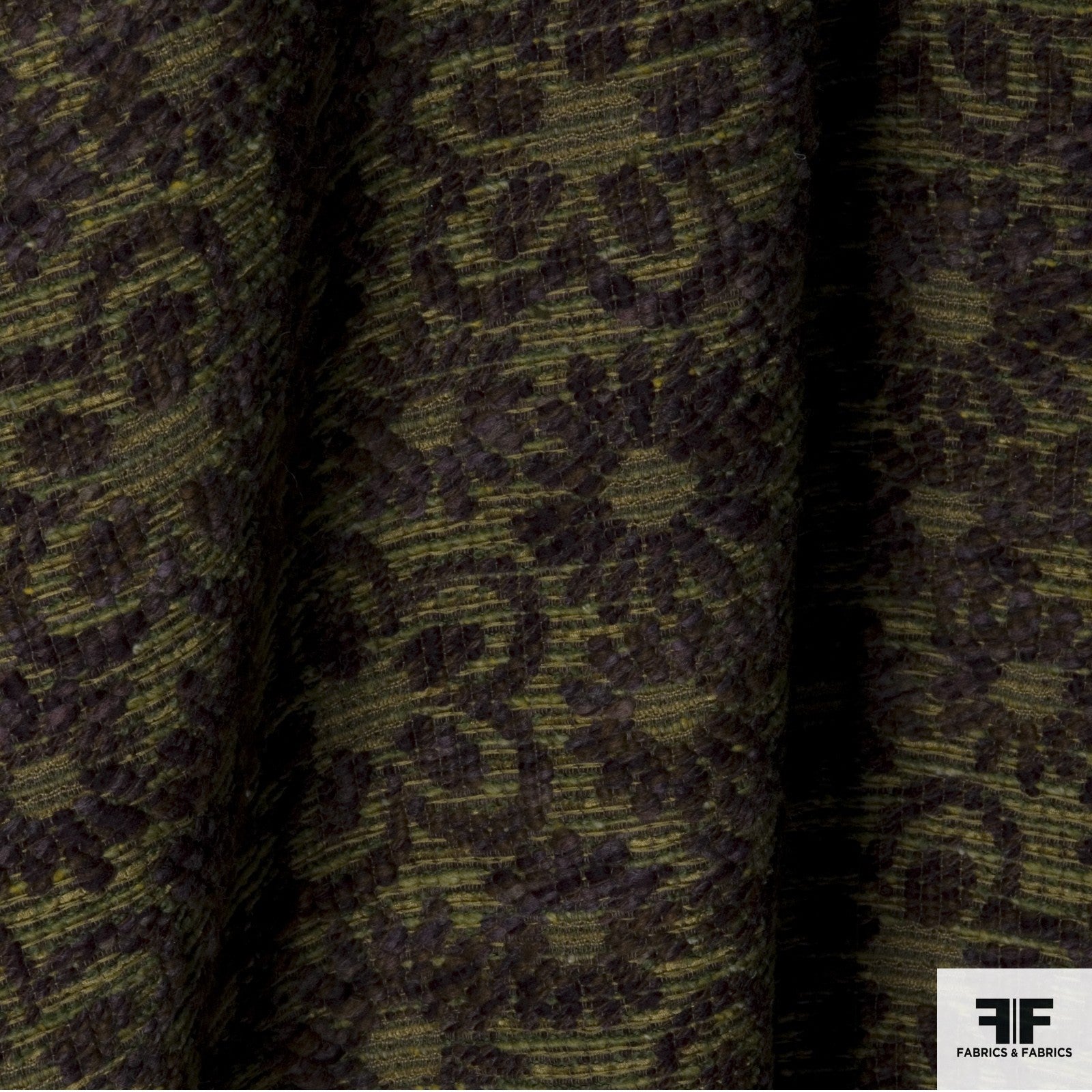Floral Wool Suiting - Green/Purple