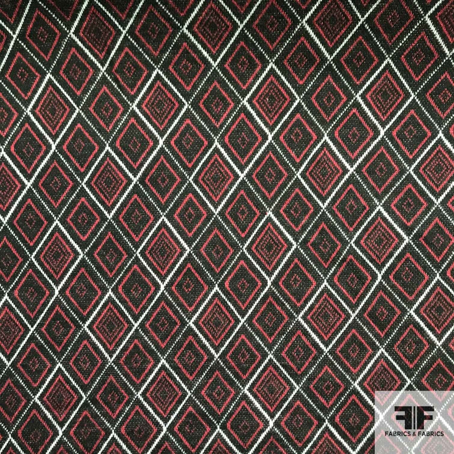 Geometric Printed Knit - Red/Black