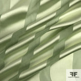 Striped Satin Chiffon Burnout - Green