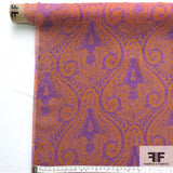 Damask Printed Silk Chiffon - Purple/Orange - Fabrics & Fabrics NY