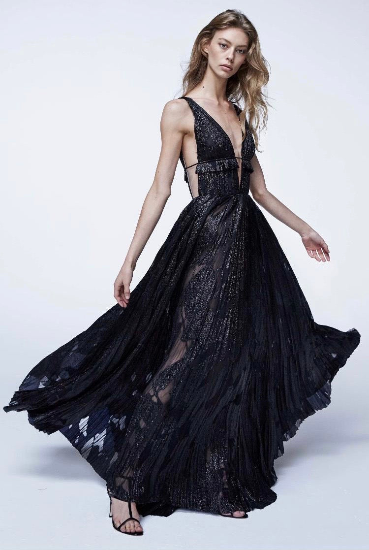 J Mendel Novelty Abstract Fil Coup Metallic Chiffon - Black | FABRICS & FABRICS Fabrics & Fabrics J Mendel Novelty Abstract Fil Coup Metallic Chiffon - Black | FABRICS & FABRICS Fabrics & Fabrics