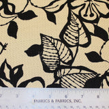 Graphic Floral Printed Cotton Pique - Black/Tan