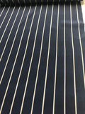 Striped Matte Printed Silk Charmeuse - Navy/Grey