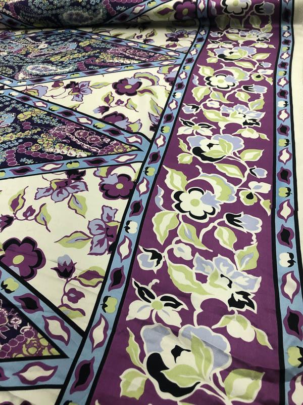 Bohemian Floral Paisley Printed Silk Charmeuse - Multicolor