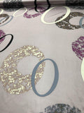 Circles Hammered Printed Silk Charmeuse - Light Purple / Multicolor