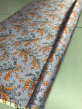 Floral Printed Silk Charmeuse - Lilac/Orange