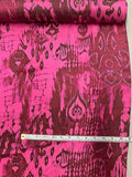 Abstract Ikat Printed Silk Charmeuse - Magenta / Maroon