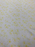 Dainty Floral Printed Silk Charmeuse  -  Yellow / White