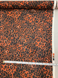 Cheetah Printed Satin Silk Chiffon - Brown / Rust / Black