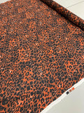 Cheetah Printed Satin Silk Chiffon - Brown / Rust / Black
