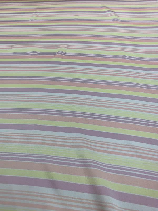 Cotton Candy Striped Printed Silk Charmeuse - Yellow / Pink / Purple