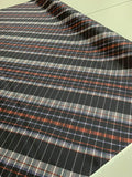 Diagonal Plaid Stretch Printed Silk Charmeuse - Dark Purple / White / Red