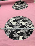 Italian Mod Large Scale Circles Faille Printed Cotton - Pink / Black / White
