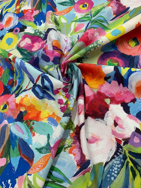 Garden Floral Stretch Printed Cotton - Multicolor