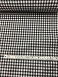 Italian Gingham Checkered Yarn Dyed Cotton Shirting - Black / White