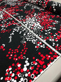 Abstract Cherry Clusters Jacquard Cotton Pique - Black / White / Red