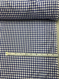 Italian Small Gingham Check Yarn Dyed Cotton Shirting - Blue / White