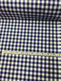 Italian Medium-scale Gingham Check Yarn Dyed Cotton Shirting - Blue / White