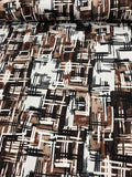 Graphic Stretch Printed Cotton - Brown / Black / White