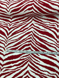 Zebra Printed Cotton Canvas - Red / White