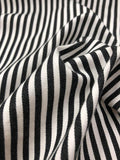 Pre-washed Striped Printed Cotton Twill - Black / White