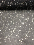 Stars Printed Crinkled Silk Chiffon - Black / Off-White