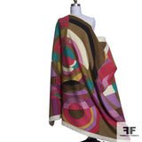 Multicolor 60's Mod Geometric Printed Wool fabric on a mannequin 