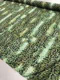 Reptile Printed Cotton Voile - Green / Black