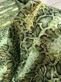 Reptile Printed Cotton Voile - Green / Black