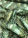 Reptile Printed Cotton Voile - Green / Black