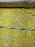 Christian Siriano Large-Scale Floral Metallic Italian Brocade - Yellow / Silver