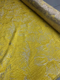 Christian Siriano Large-Scale Floral Metallic Italian Brocade - Yellow / Silver