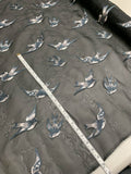 Christian Siriano Italian Embroidered Silk Organza Novelty - Black / Blue / Grey