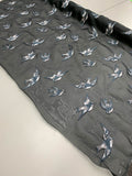 Christian Siriano Italian Embroidered Silk Organza Novelty - Black / Blue / Grey