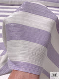 Christian Siriano Italian Striped Metallic Brocade - White / Purple